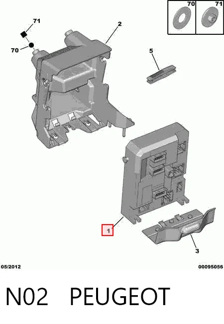 N02 Peugeot/Citroen Caja de relés y fusibles