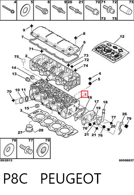 P8C Peugeot/Citroen Cabeza del motor