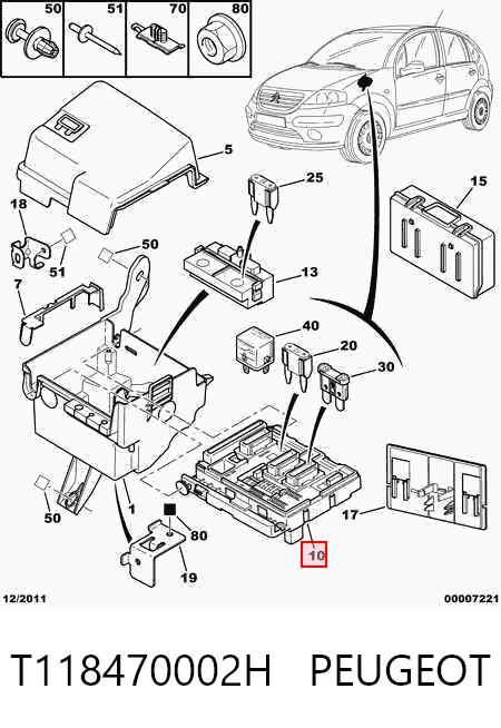 Caja reles Citroen C2 