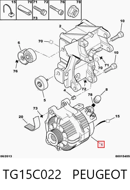 Alternador PEUGEOT TG15C022
