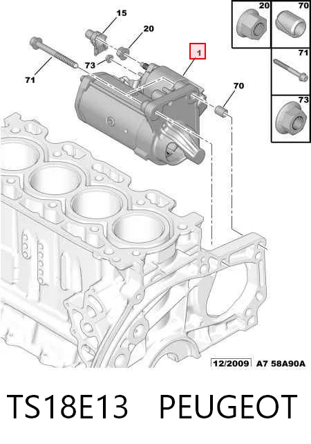 TS18E13 Peugeot/Citroen Arranque motores
