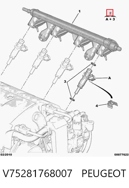 V75281768007 Peugeot/Citroen Inyector de combustible