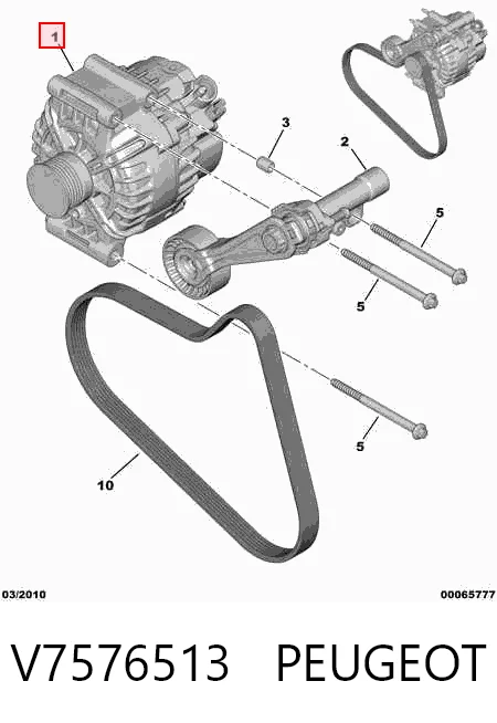 V7576513 Peugeot/Citroen Alternador de coche