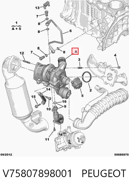 V75807898001 Peugeot/Citroen Turbo para motor