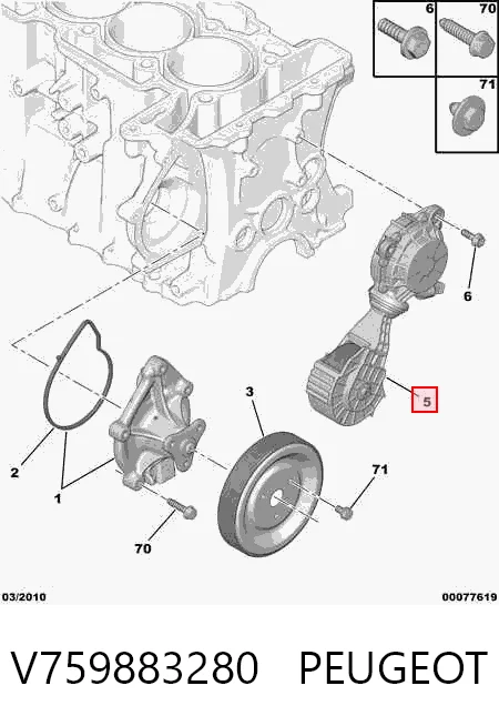 V759883280 Peugeot/Citroen Tensor de correa de alternador
