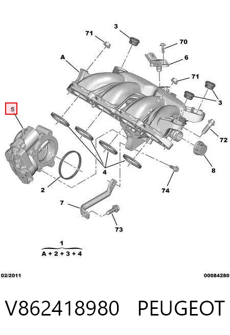 V862418980 Peugeot/Citroen Mariposa de admisión