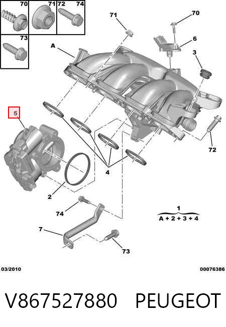 V867527880 Peugeot/Citroen Mariposa de admisión