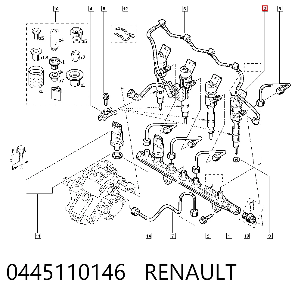 0445110146 Renault (RVI) Inyector de combustible