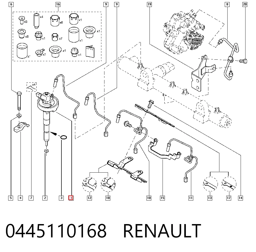 0445110168 Renault (RVI) Inyector de combustible