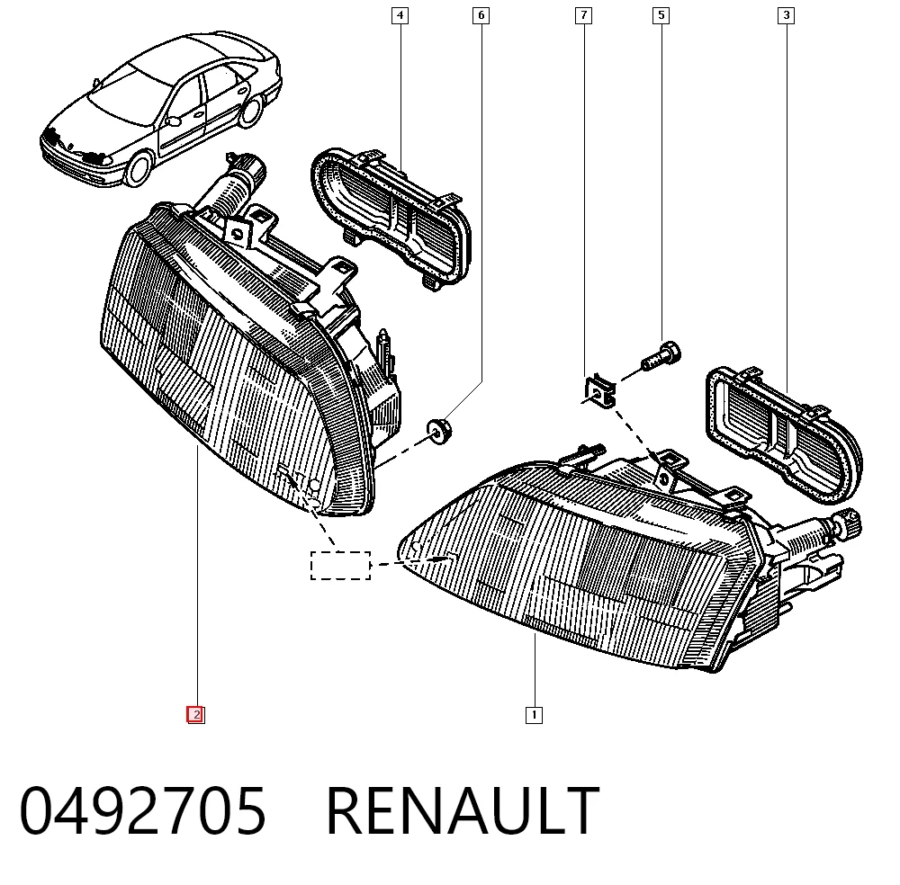 Faro delantero derecho Renault Laguna I