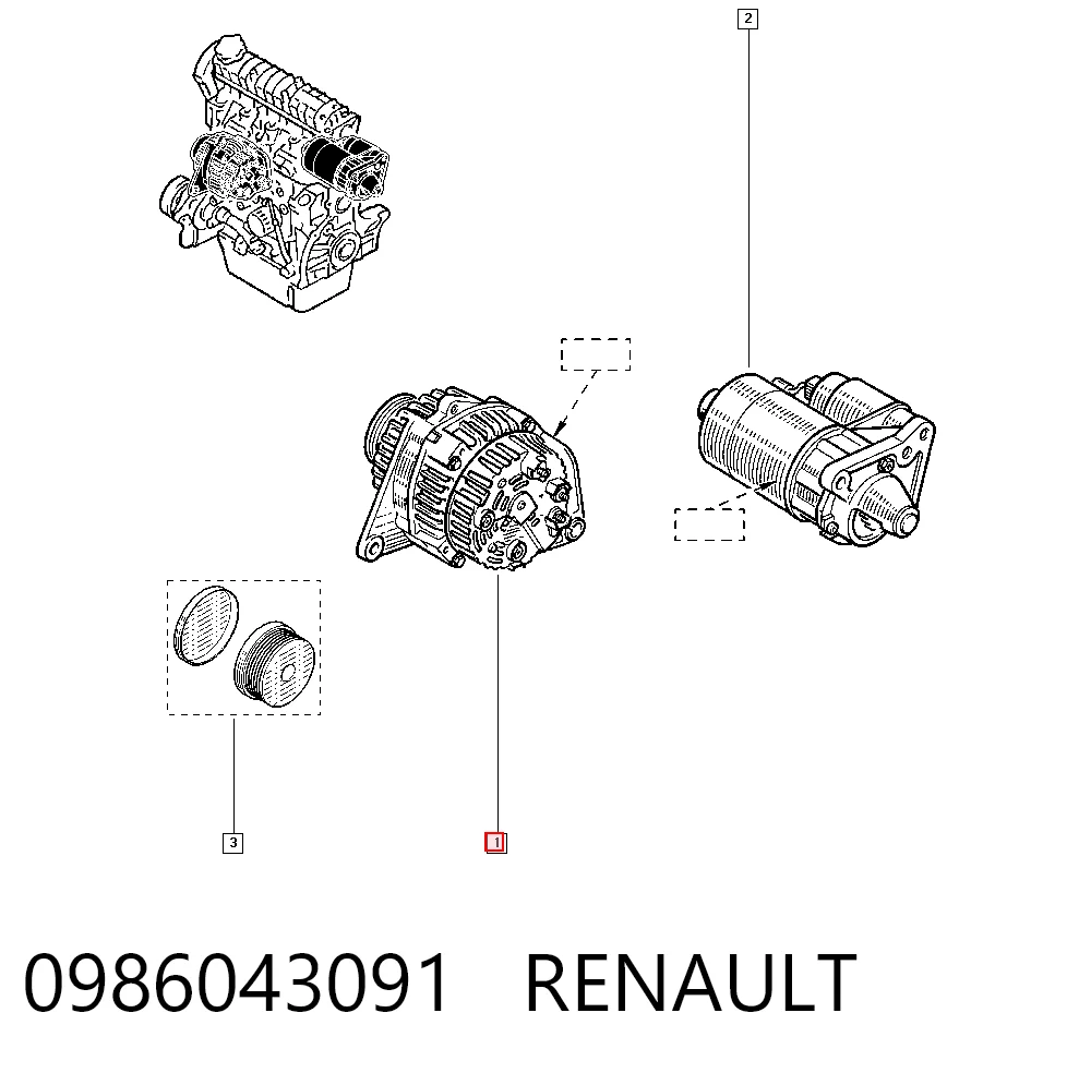 Generador para Renault Megane (JA0, JA1)