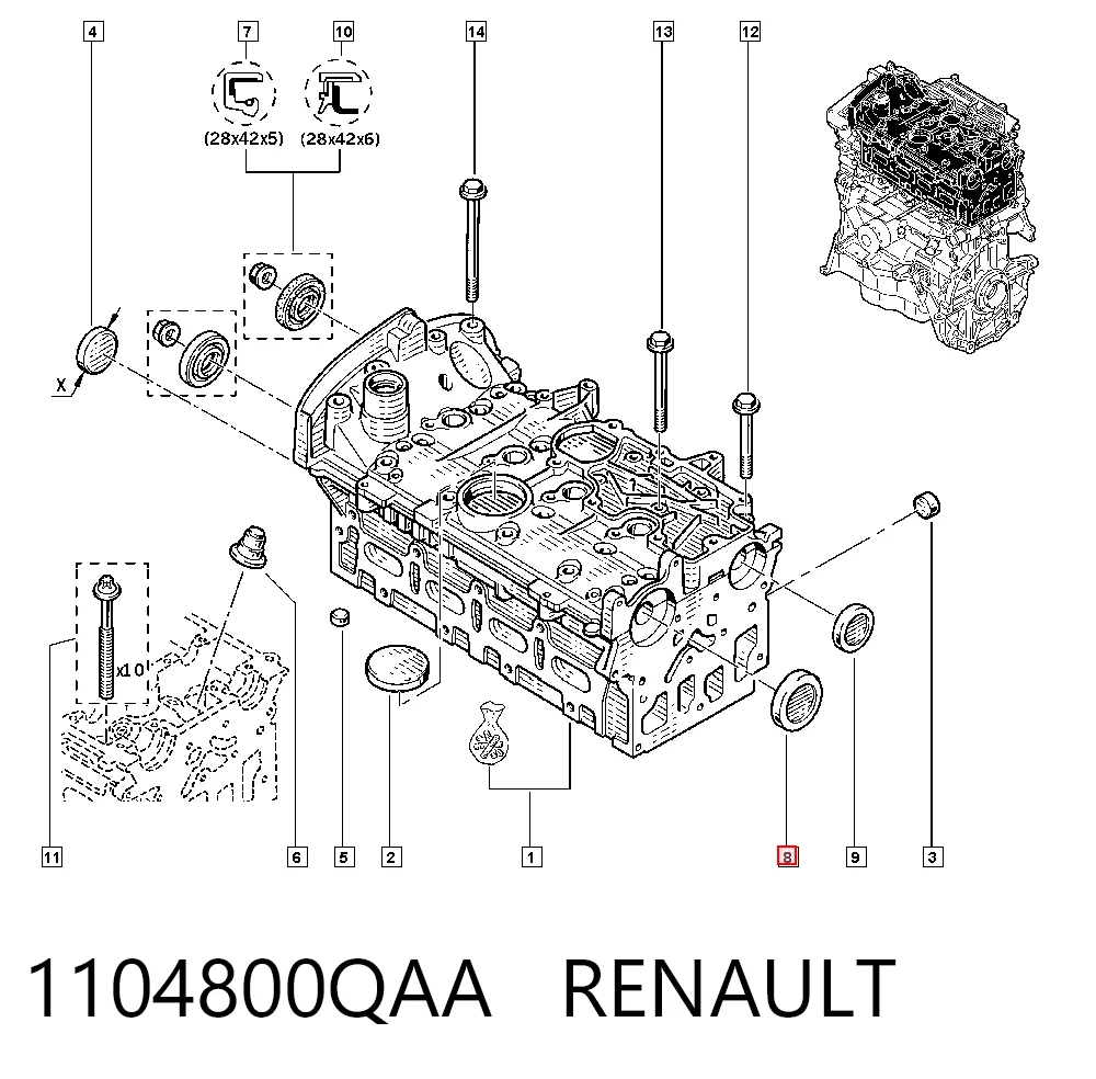Tapon de bloque del motor Renault Scenic I (JA0, JA1, FA0)