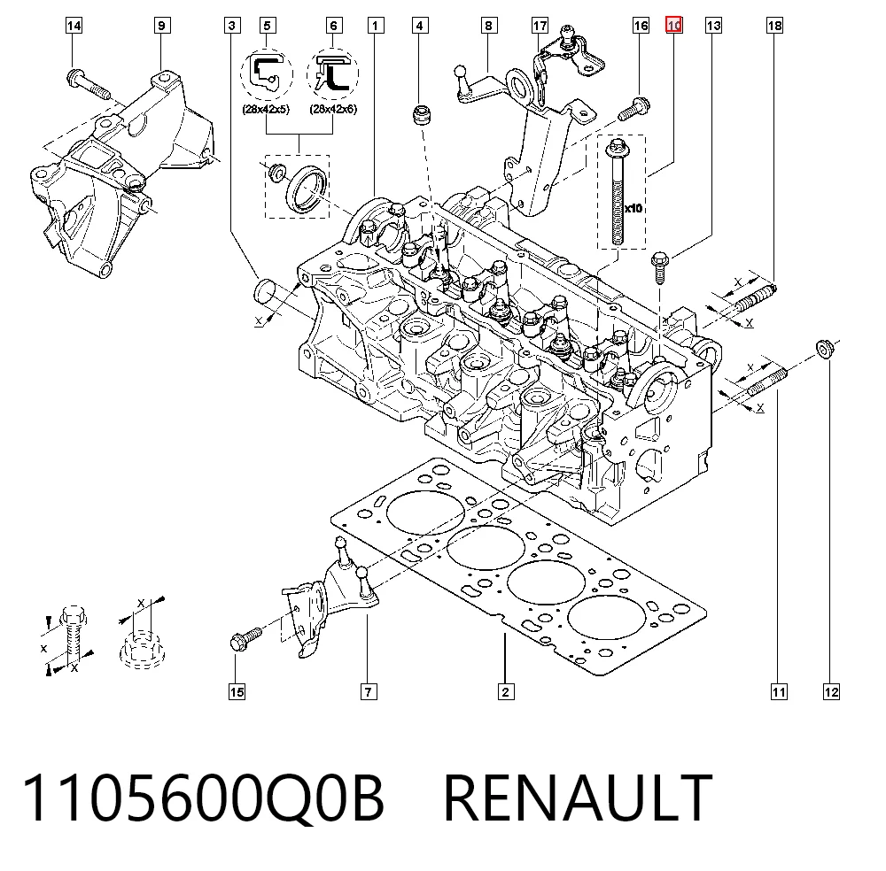 Juego tornillos culata Renault Clio  desde 27,38 €