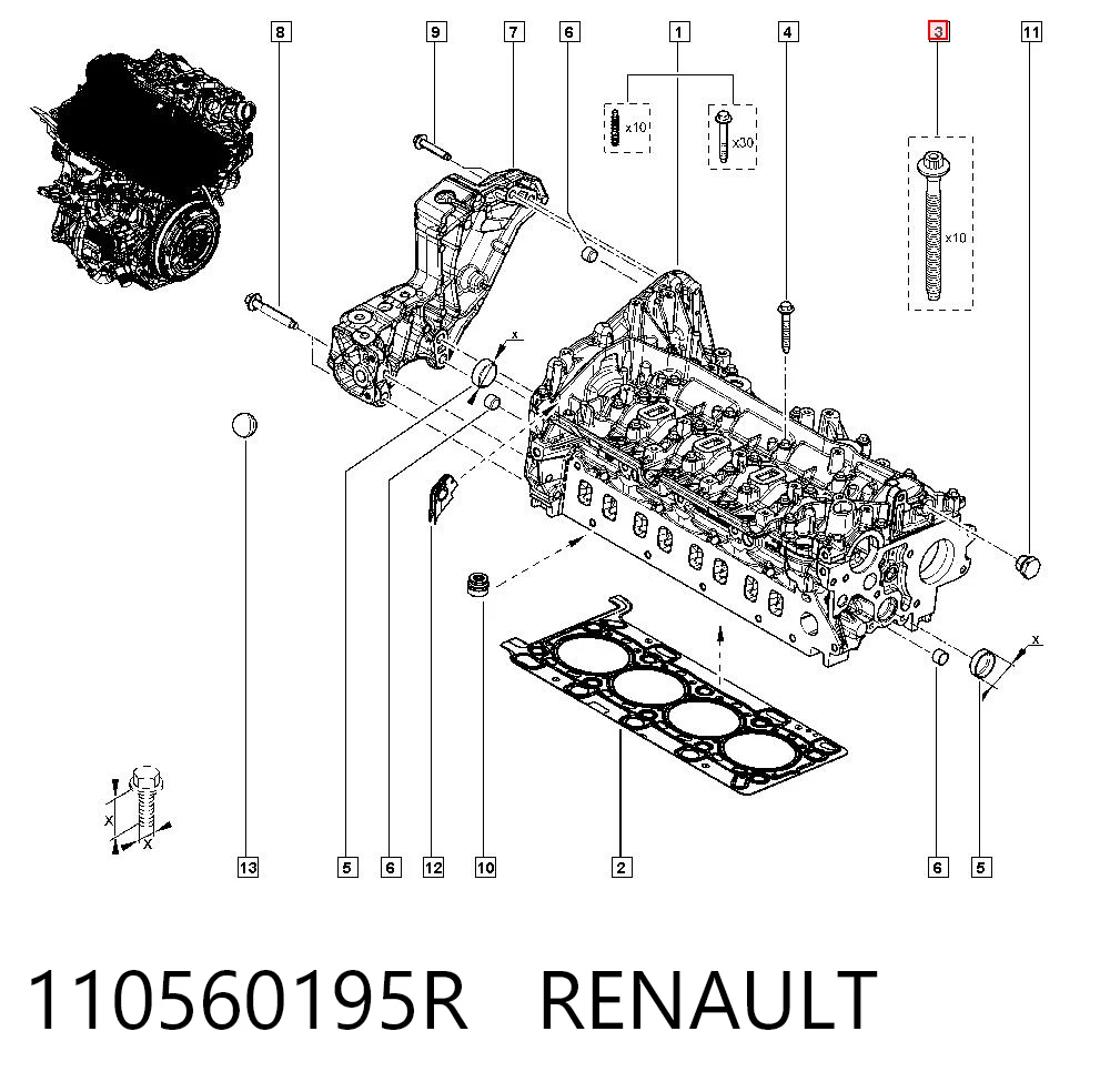 Tornillo culata 95517874 Peugeot/Citroen