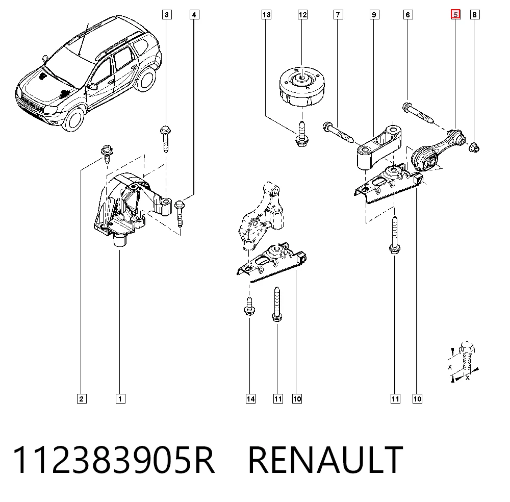 Soporte de motor trasero para Renault DUSTER HM