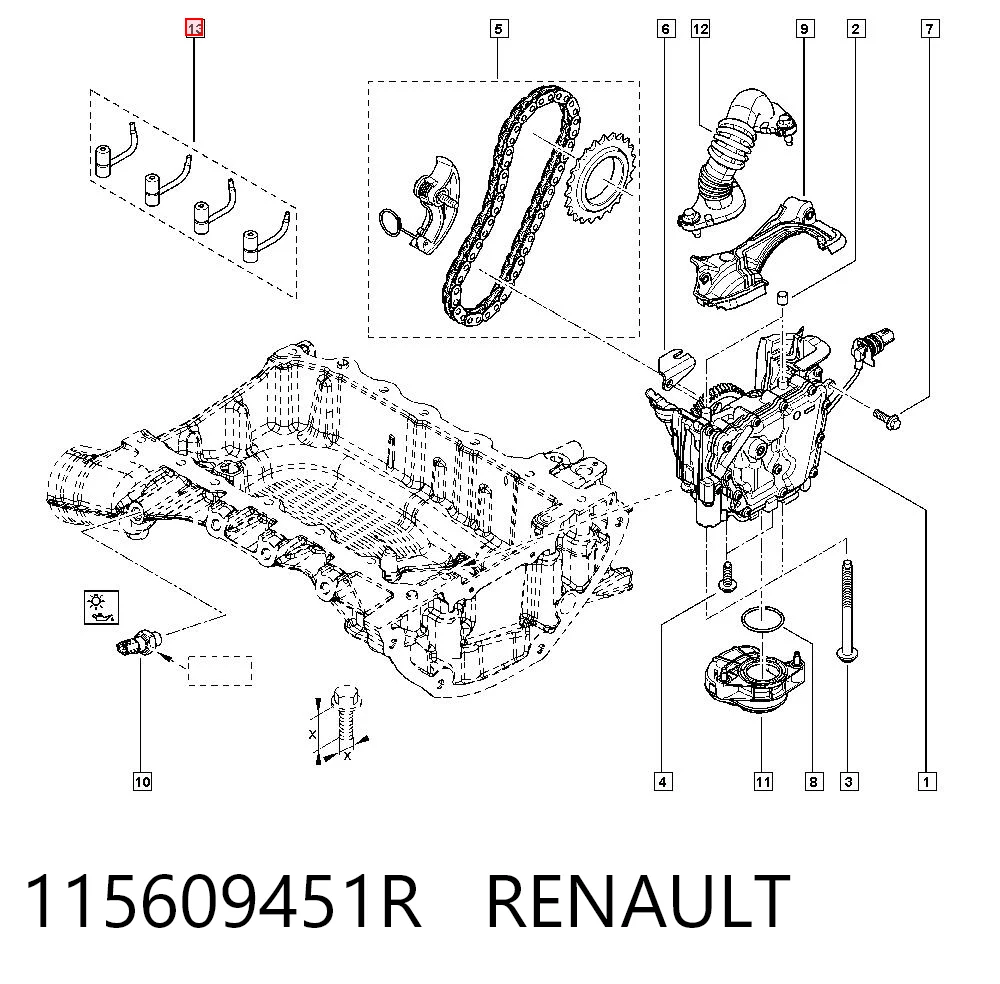 115609451R Renault (RVI) Tobera de aceite