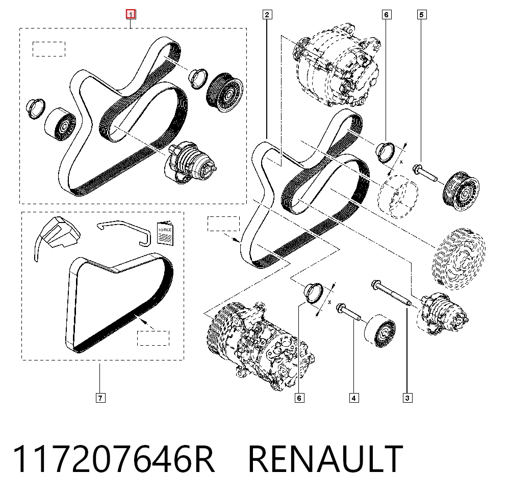 Correa de accesorios, juego 117207646R RENAULT