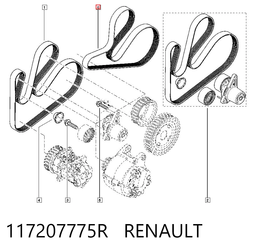 Correa alternador para Renault Trafic III (EG)