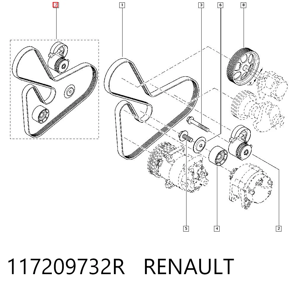 117209732R Renault (RVI) Correa de transmisión, completo