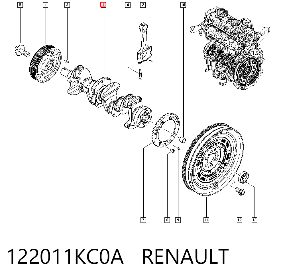 Cigüeñal para Renault Clio BH