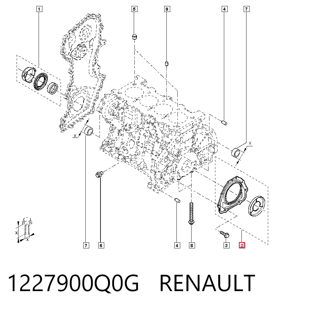 Comprar Retén trasero del cigüeñal Renault Megane III KZ0, KZ1 a bajo precio