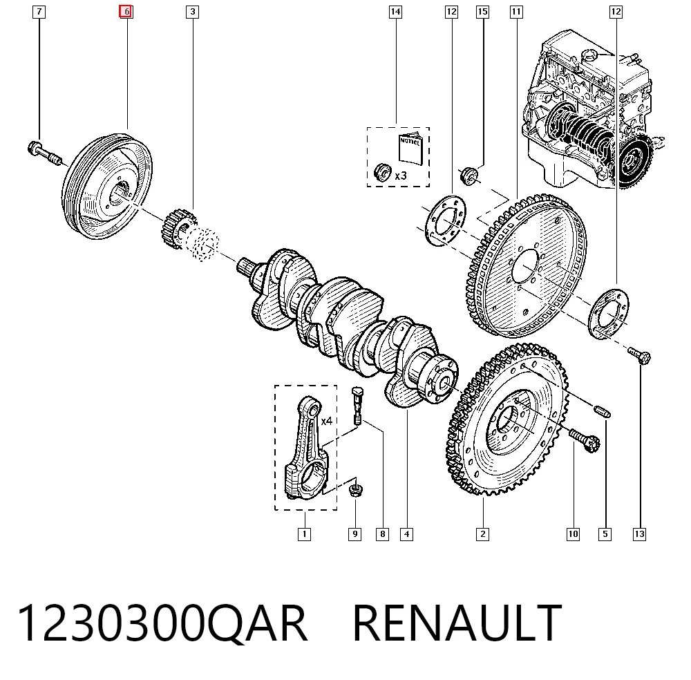  Polea de cigüeñal Renault Megane 4