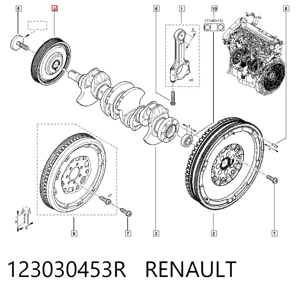 Polea dámper Renault Clio II (BB, CB)