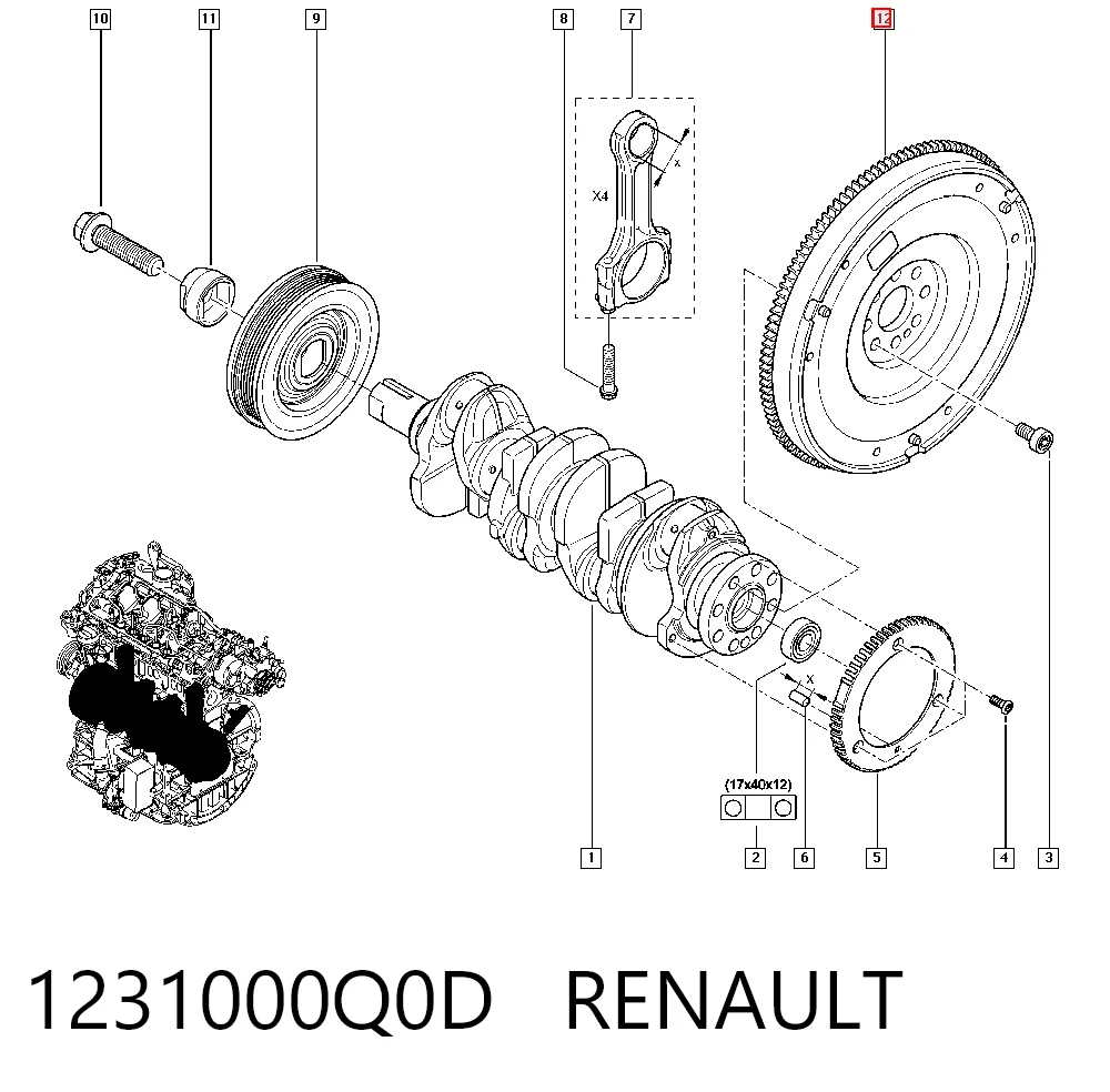 93161803 Peugeot/Citroen Volante de motor
