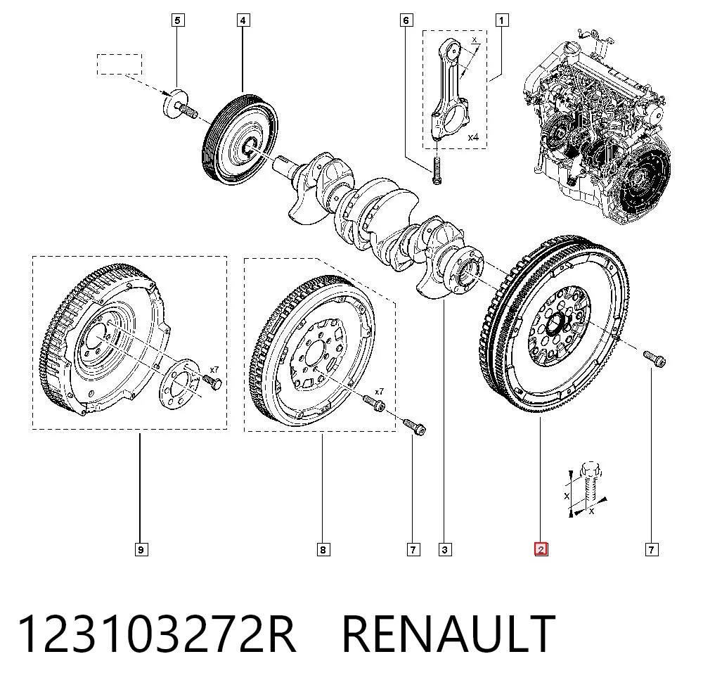 Volante de motor 123103272R RENAULT