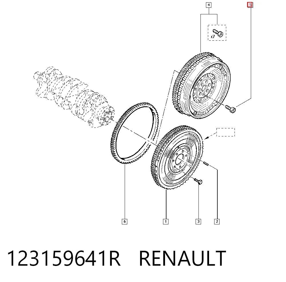 Perno de volante de inercia 123159641R RENAULT