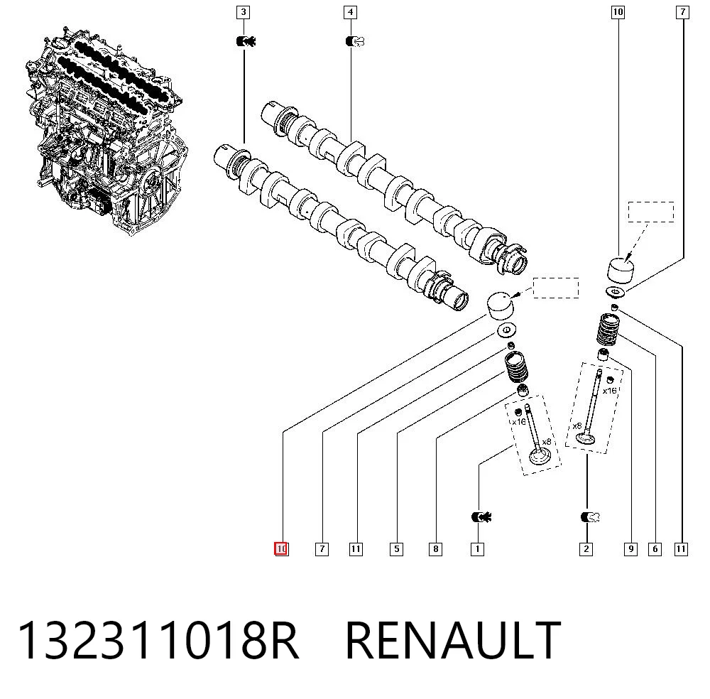 Taqué hidráulico 132311018R RENAULT