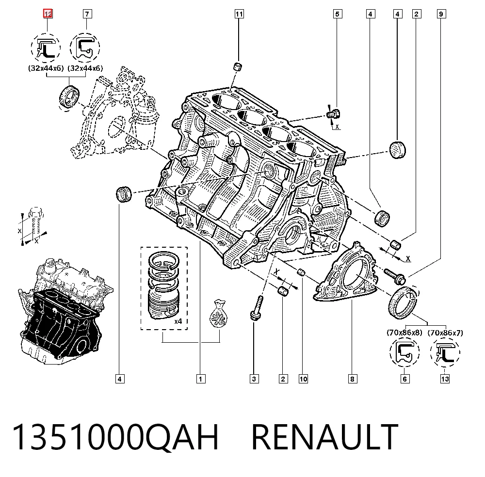 Anillo retén cigüeñal frontal Renault Clio IV hatchback comprar en España