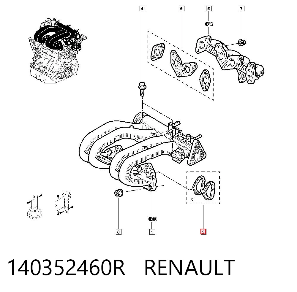 Comprar Junta de colector de admisión Renault Clio I BC57, 5357