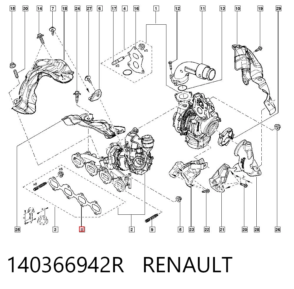 Junta de colector de escape Renault Trafic III (EG)