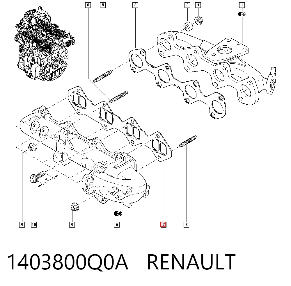 Juego de juntas, colector de admisión Renault Master III (2010-2024)