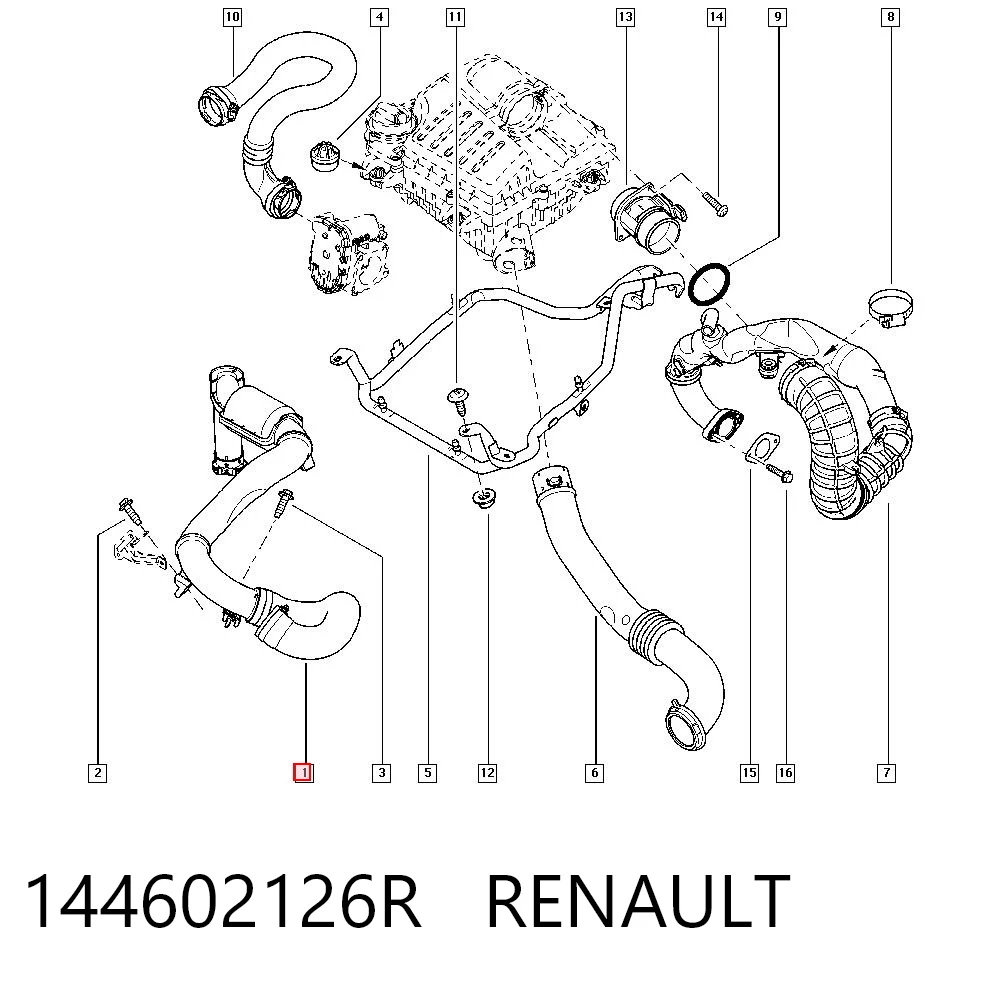 Tubo flexible de aire de sobrealimentación General Motors 93857913