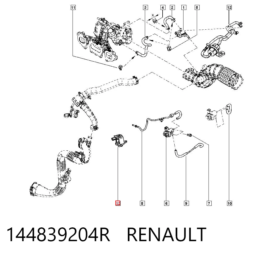 144839204R Renault (RVI) Válvula solenoide de control de presión de sobrealimentación