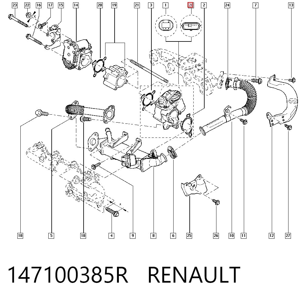 147100385R Renault (RVI) Válvula EGR