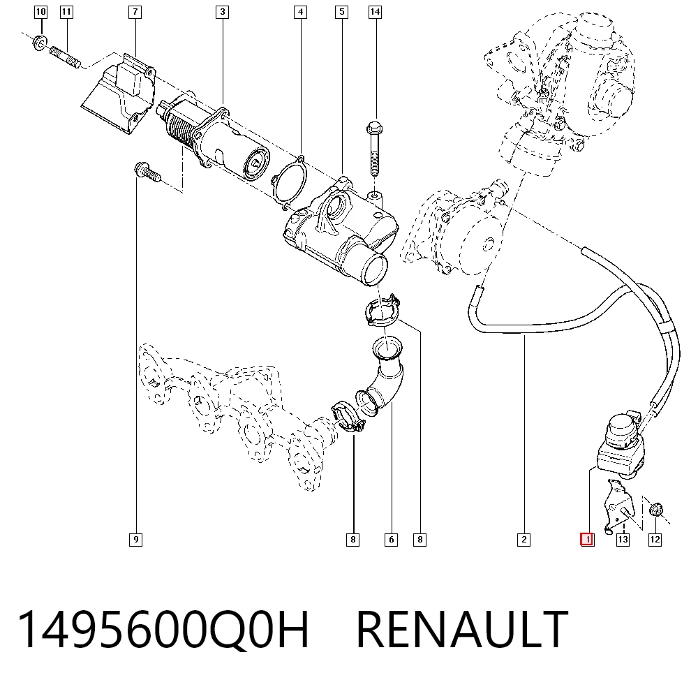 1495600Q0H Renault (RVI) Válvula solenoide de control de presión de sobrealimentación