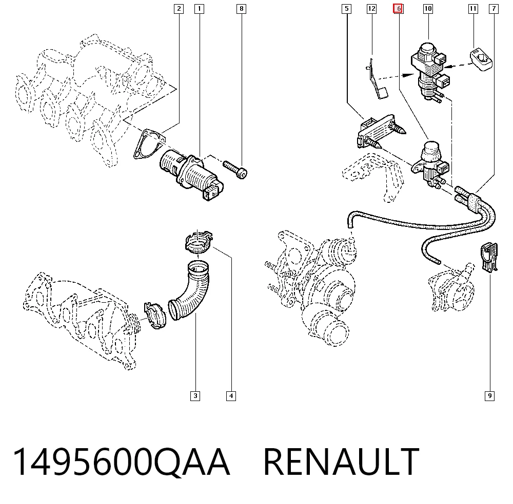 1495600QAA Renault (RVI) Válvula solenoide de control de presión de sobrealimentación