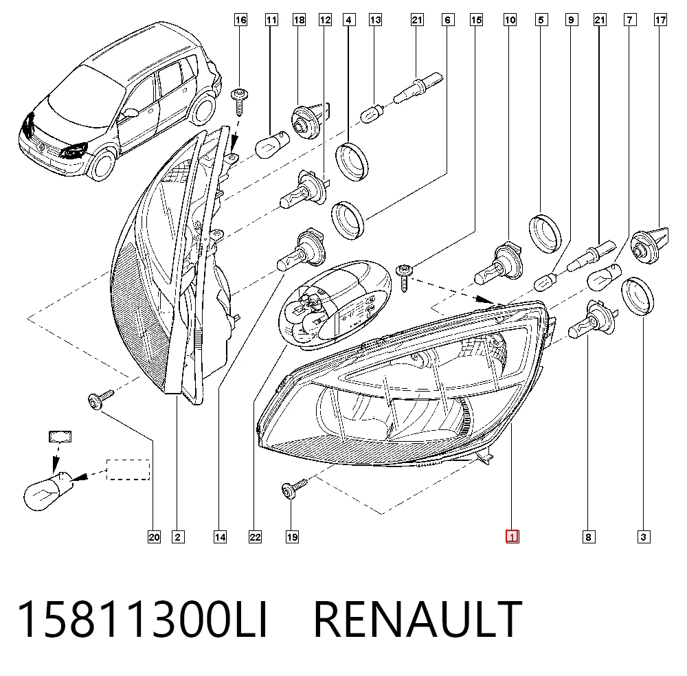 Faros para Renault Scenic II JM0, JM1
