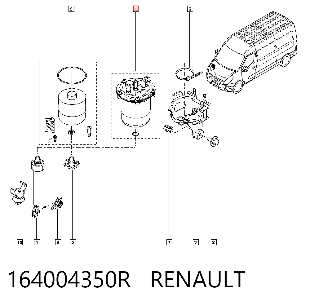 164004350R Renault (RVI) Filtro de gasolina