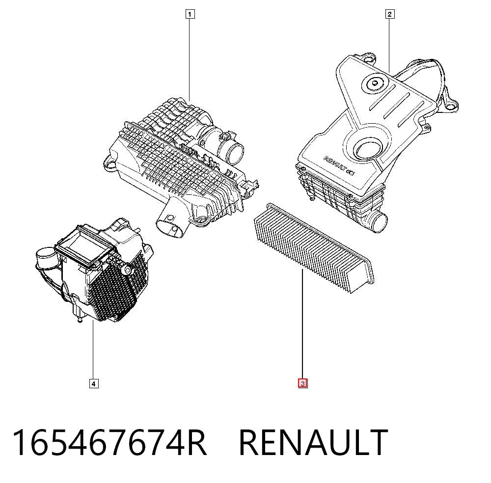 165467674R Renault (RVI) Filtro de aire de motor