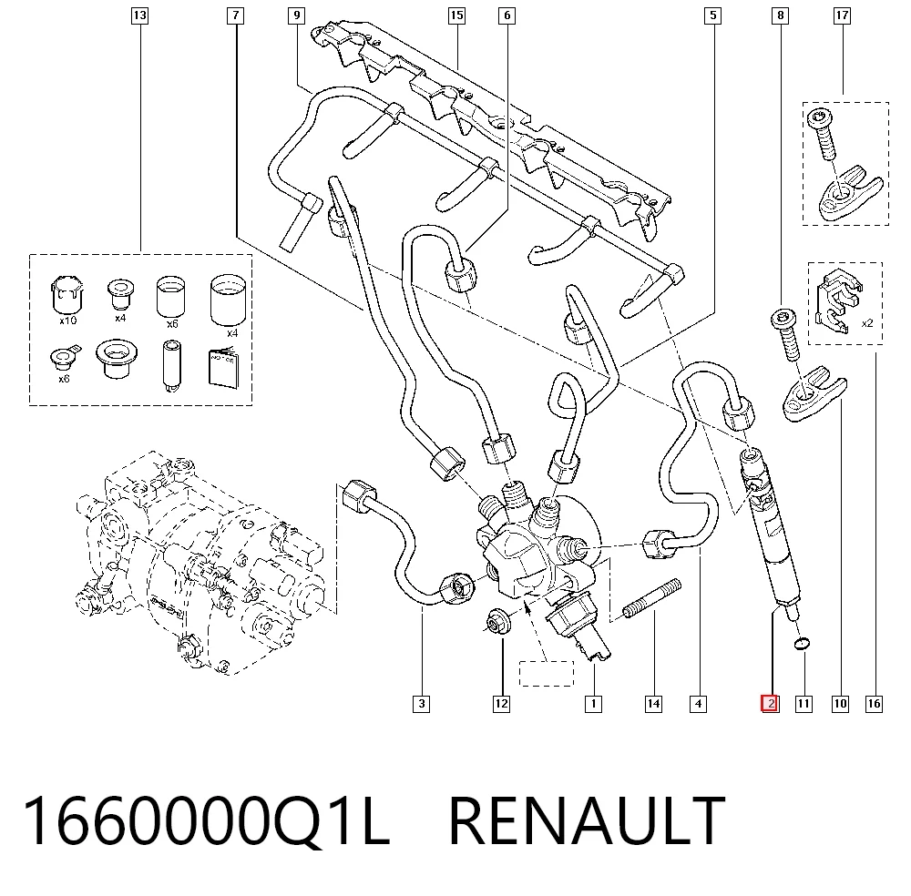 1660000Q1L Renault (RVI) Inyector de combustible