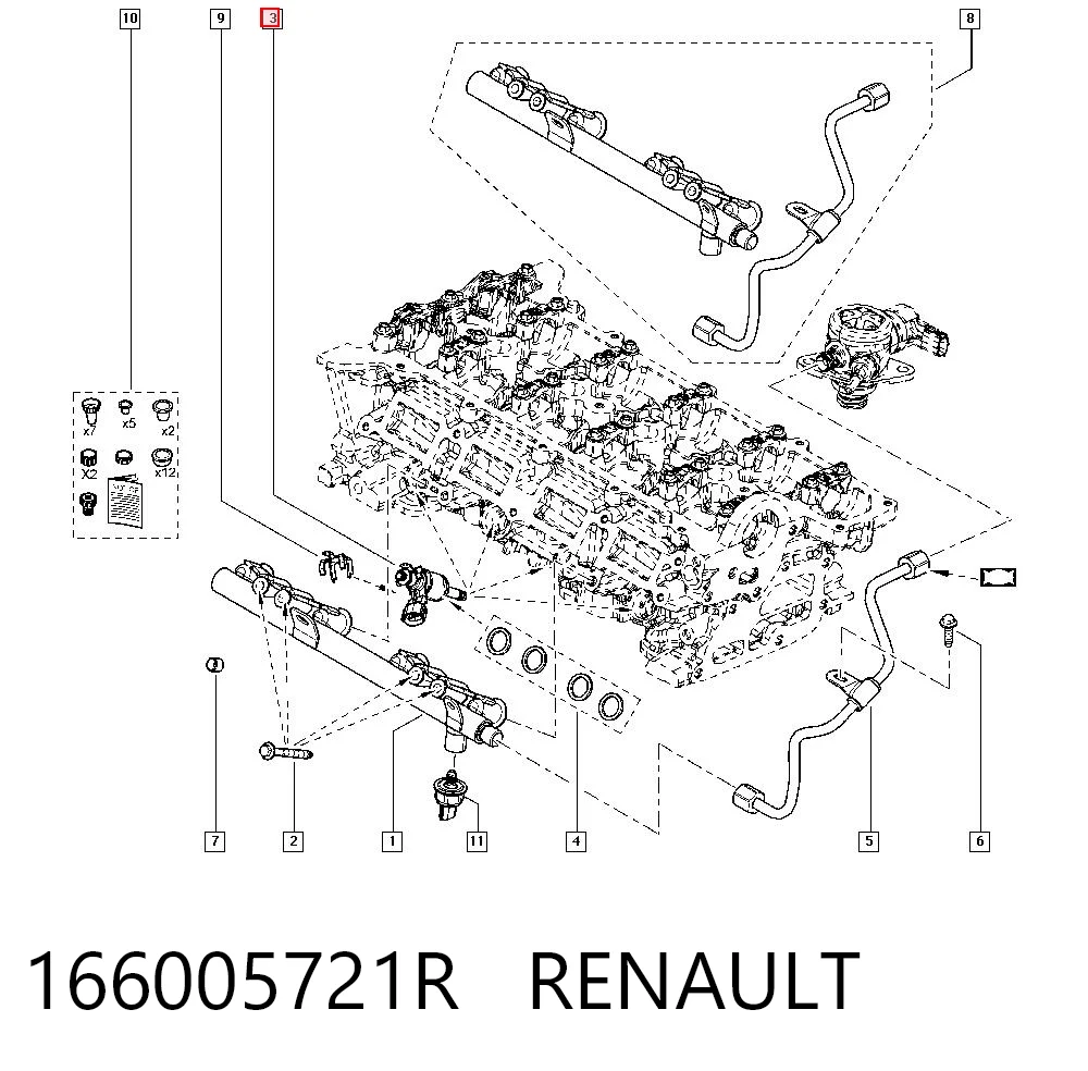 166005721R Renault (RVI) Inyector de combustible