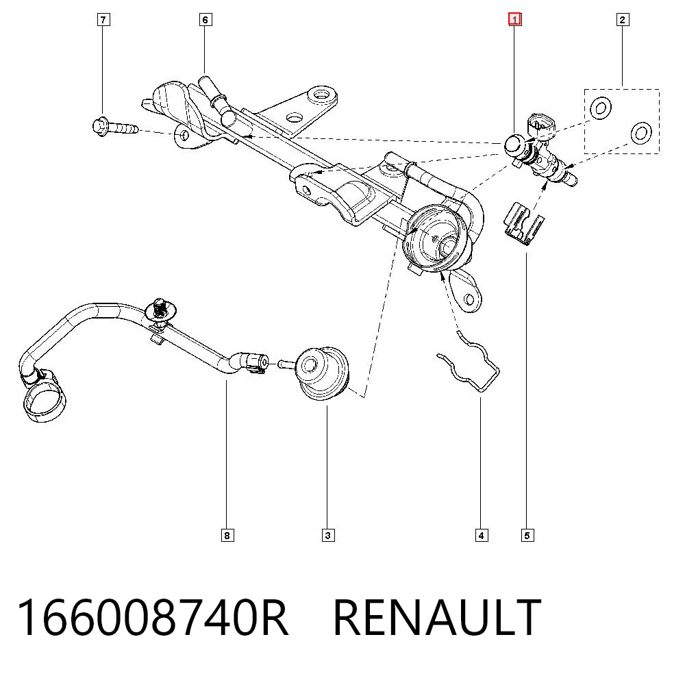 166008740R Renault (RVI) Inyector de combustible