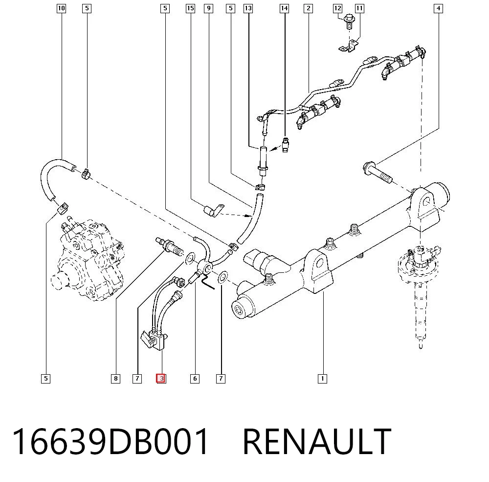 Sensor de temperatura de combustible 16639DB001 NISSAN