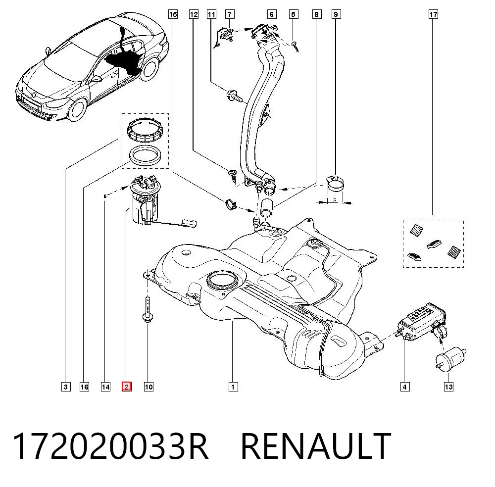 Sensor de tanque de combustible Renault Scenic III (JZ0, JZ1)