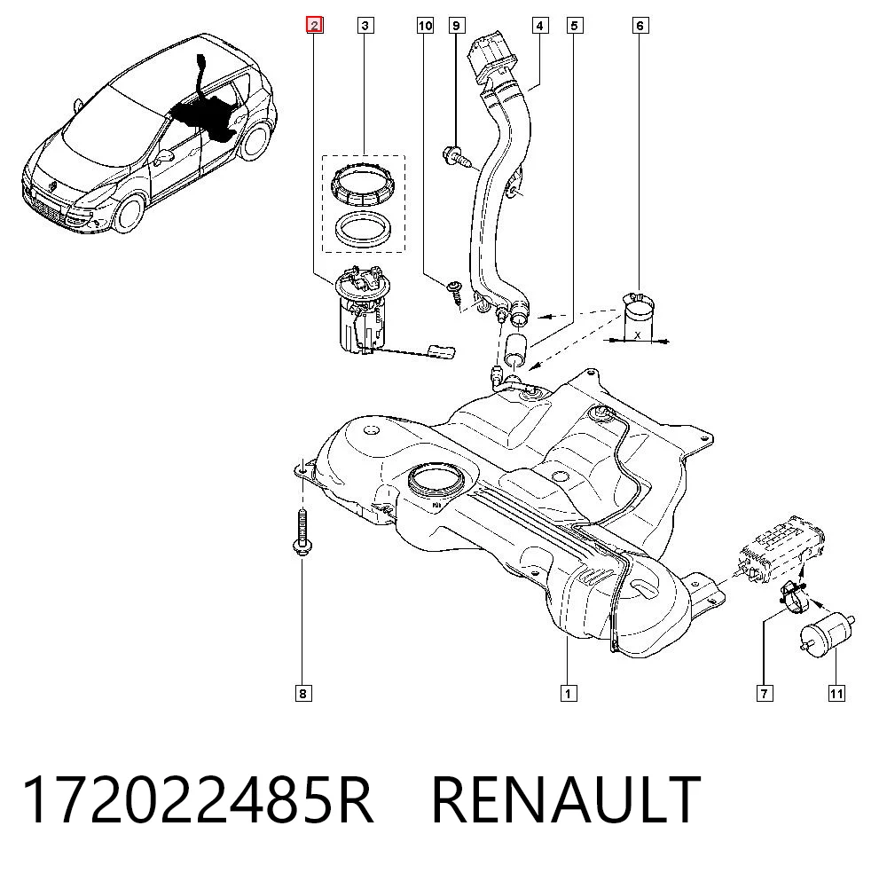 172022485R Renault (RVI) Módulo de alimentación de combustible