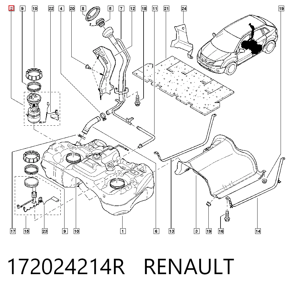 Módulo de alimentación de combustible para Renault Koleos  HY0